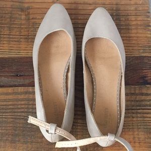 Nude flats with ankle straps